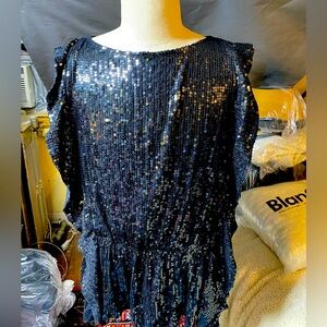 Black sequined top